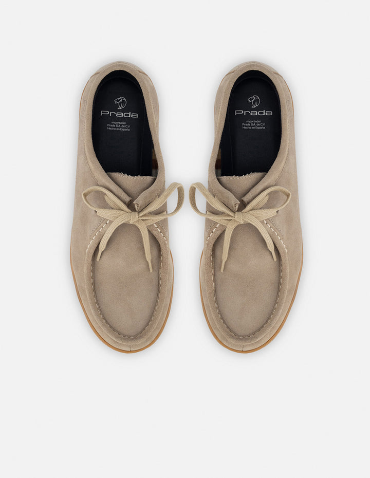 Wallabee en piel ante color beige para hombre