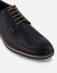 Blucher en piel napa picada color azul marino para hombre