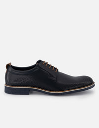 Blucher en piel napa picada color azul marino para hombre