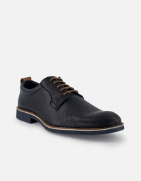 Blucher en piel napa picada color azul marino para hombre