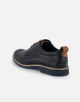 Blucher en piel napa picada color azul marino para hombre