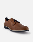 Blucher en piel napa picada color cuero  para hombre