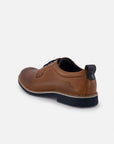 Blucher en piel napa picada color cuero  para hombre