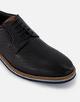 Blucher en piel napa picada color negro para hombre