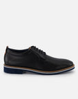 Blucher en piel napa picada color negro para hombre