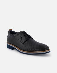 Blucher en piel napa picada color negro para hombre