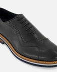 Oxford en piel napa color negro para hombre