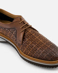 Blucher en piel napa trenzada color cuero para hombre