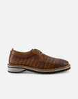 Blucher en piel napa trenzada color cuero para hombre