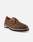 Blucher en piel napa trenzada color cuero para hombre