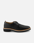 Blucher en piel napa trenzada color negro para hombre