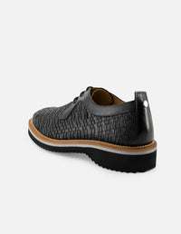 Blucher en piel napa trenzada color negro para hombre
