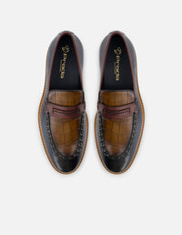 Mocasín en piel napa multicolor para hombre