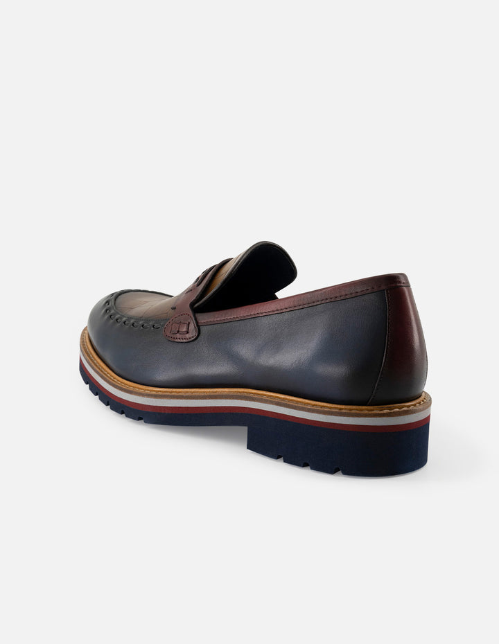 Mocasín en piel napa multicolor para hombre