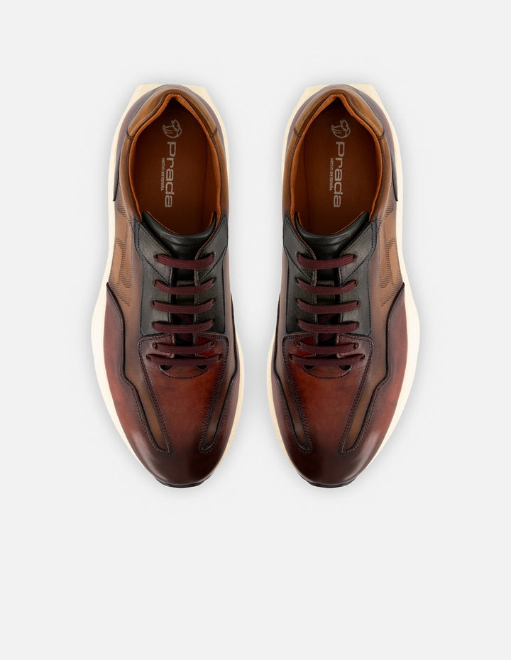 Tenis en piel napa multicolor  para hombre