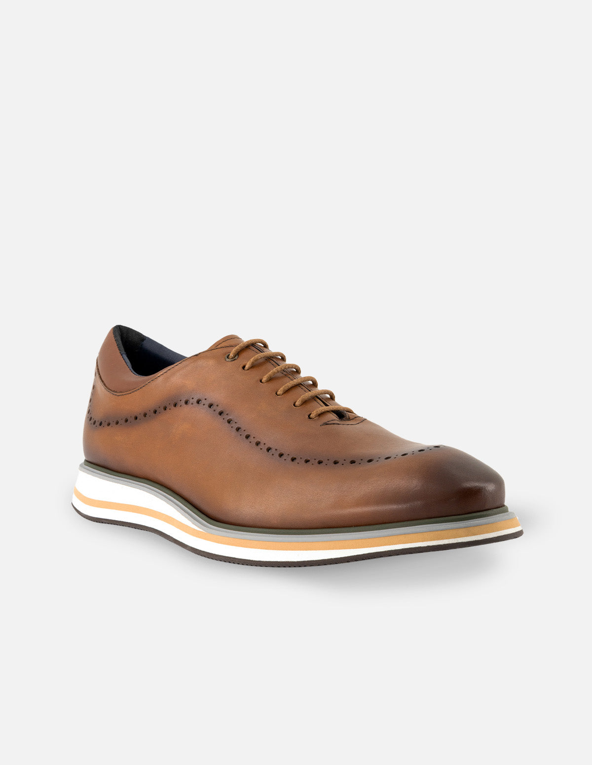 Oxford en piel napa color cuero para hombre