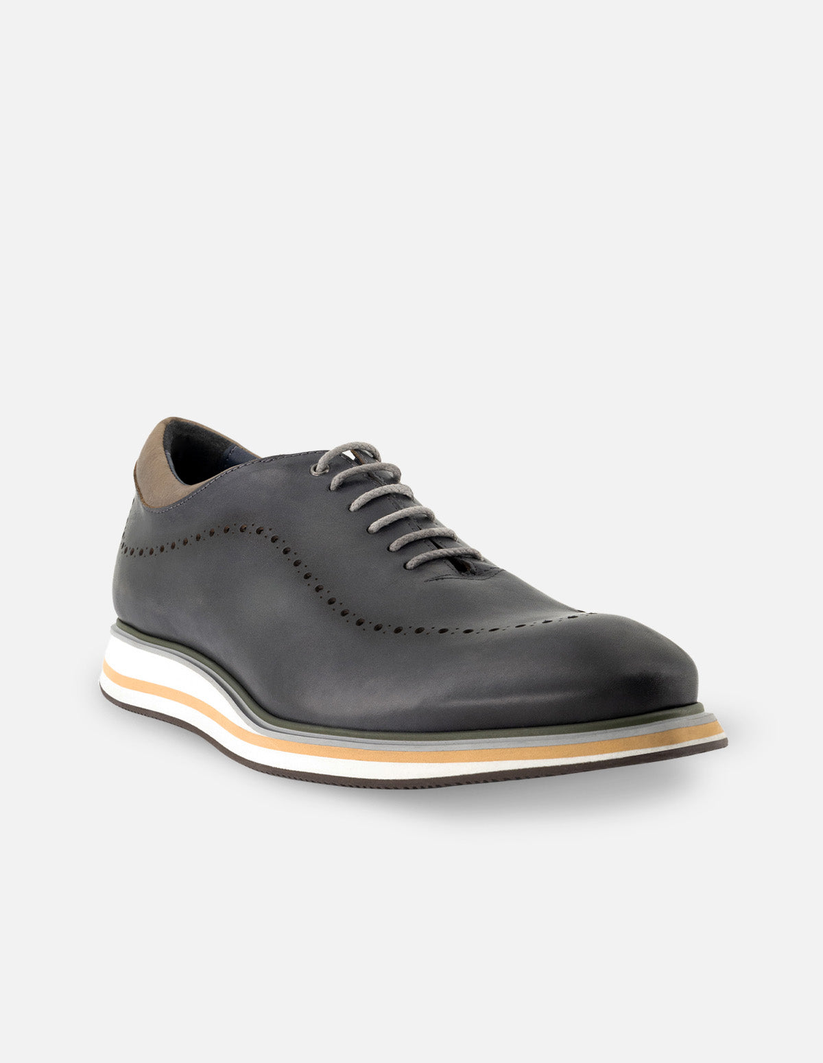 Oxford en piel napa color gris para hombre