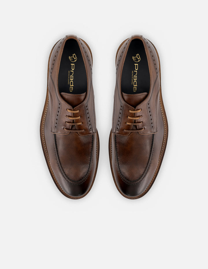 Blucher en piel napa color cuero para hombre