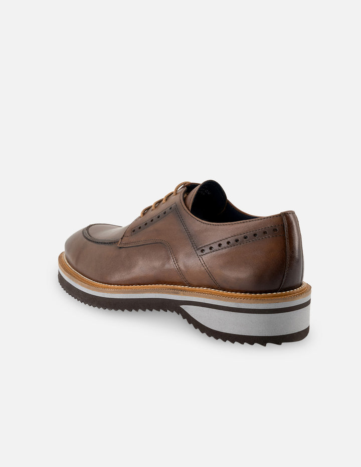 Blucher en piel napa color cuero para hombre