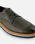 Blucher en piel napa color verde para hombre