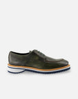 Blucher en piel napa color verde para hombre