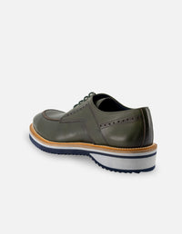 Blucher en piel napa color verde para hombre