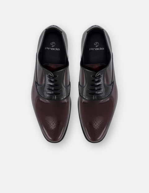 Zapato inglés vino de piel florantic para hombre con picado María