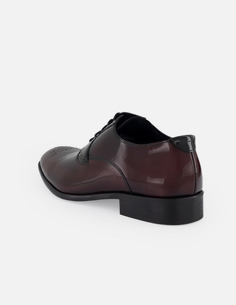 Zapato inglés vino de piel florantic para hombre con picado María