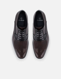 Zapato inglés vino de piel florantic para hombre con picado María