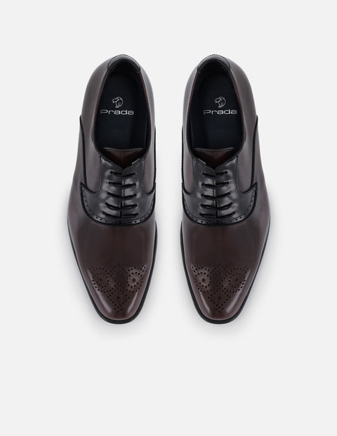 Zapato inglés vino de piel florantic para hombre con picado María