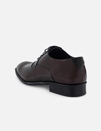 Zapato inglés vino de piel florantic para hombre con picado María