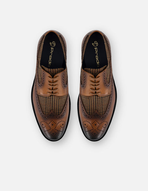 Zapato Blucher color cuero con suela comfort light para hombre