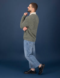 Zapato Blucher negro de piel coco y detalles en textil