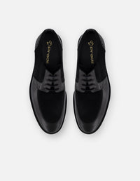 Zapato blucher negro de piel con suela comfort light