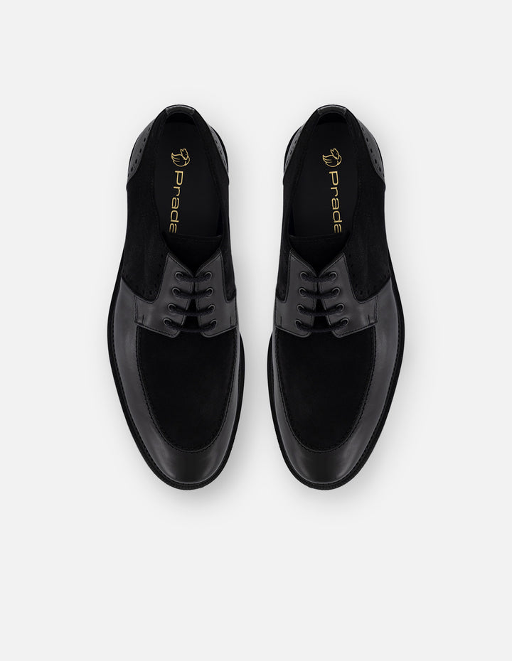 Zapato blucher negro de piel con suela comfort light