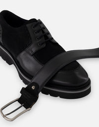 Zapato blucher negro de piel con suela comfort light