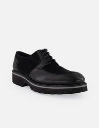 Zapato blucher negro de piel con suela comfort light