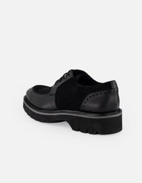 Zapato blucher negro de piel con suela comfort light