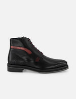 Botines negros de piel para hombre con detalle tipo coco