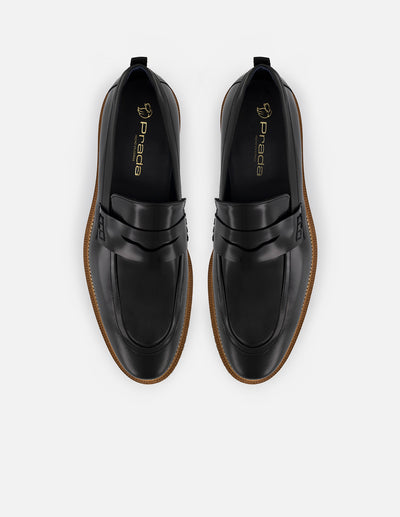 Mocasines negros de piel florantic con detalle en el tobillo para hombre
