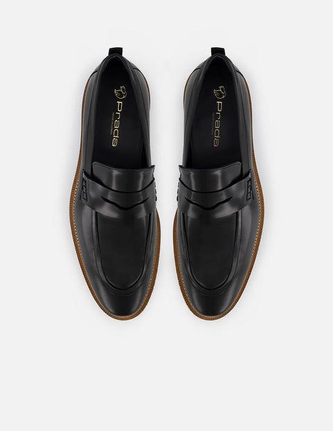 Mocasines negros de piel florantic con detalle en el tobillo para hombre