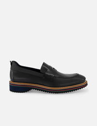 Mocasines negros de piel florantic con detalle en el tobillo para hombre