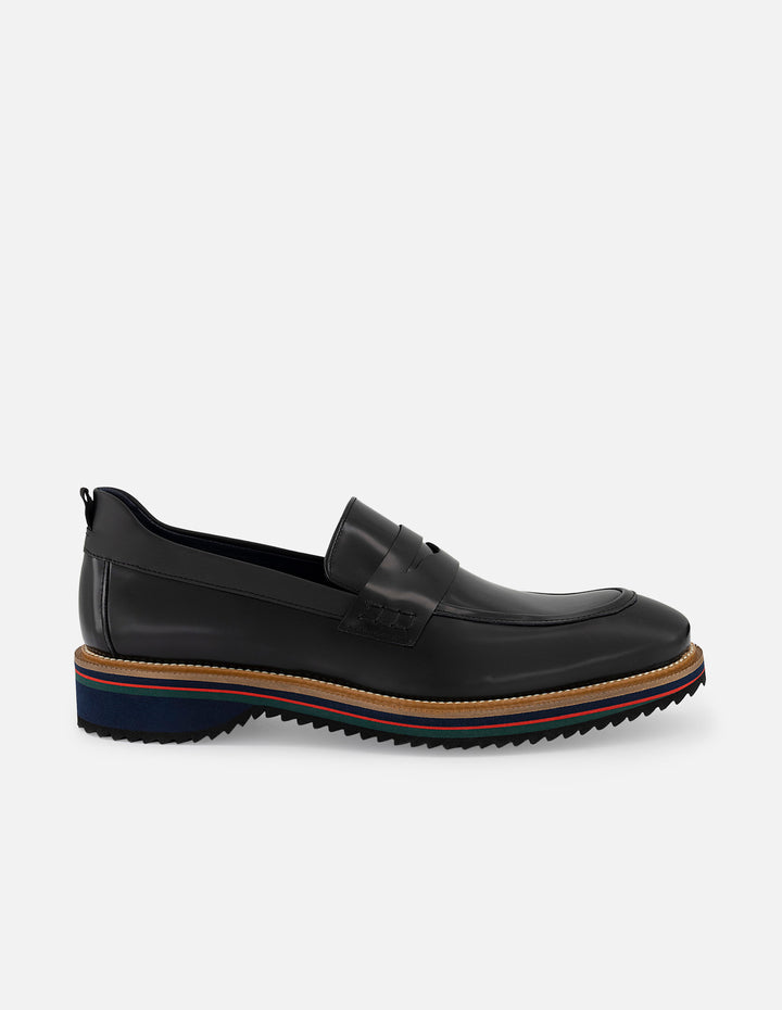 Mocasines negros de piel florantic con detalle en el tobillo para hombre