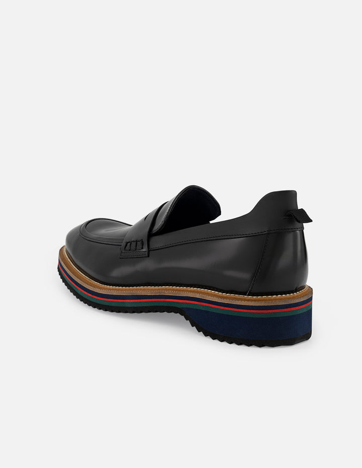 Mocasines negros de piel florantic con detalle en el tobillo para hombre