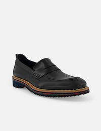 Mocasines negros de piel florantic con detalle en el tobillo para hombre