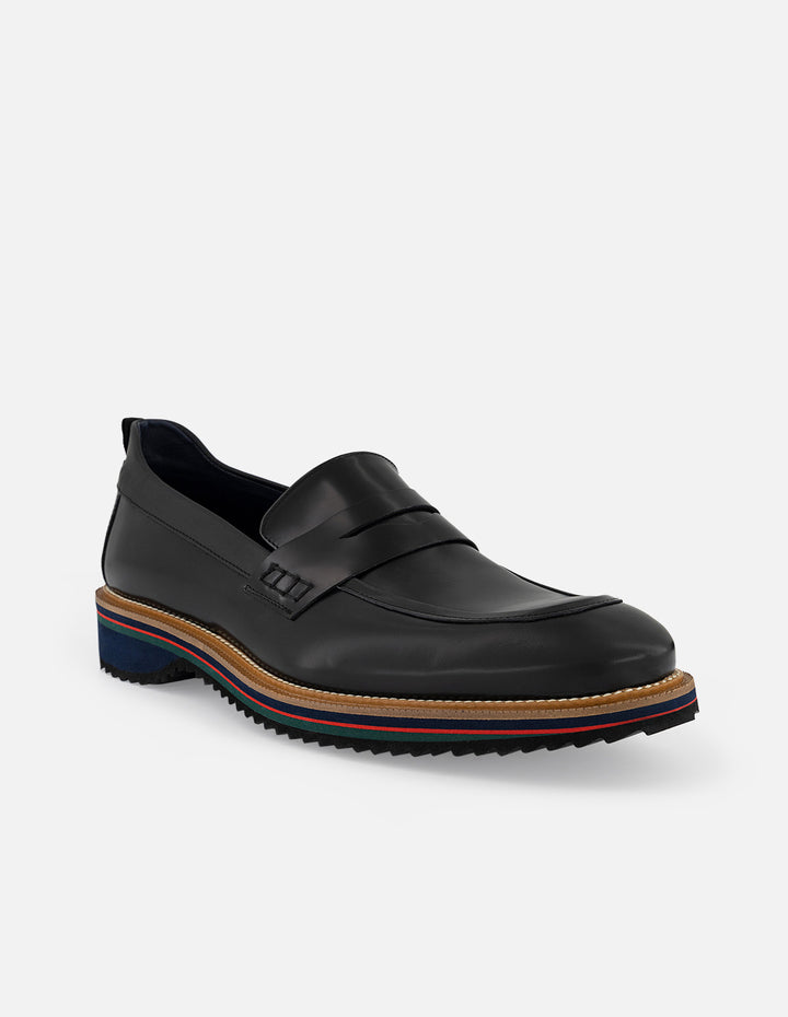 Mocasines negros de piel florantic con detalle en el tobillo para hombre
