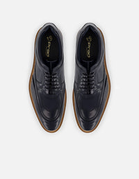 Zapato Inglés azul con detalle tricolor para hombre