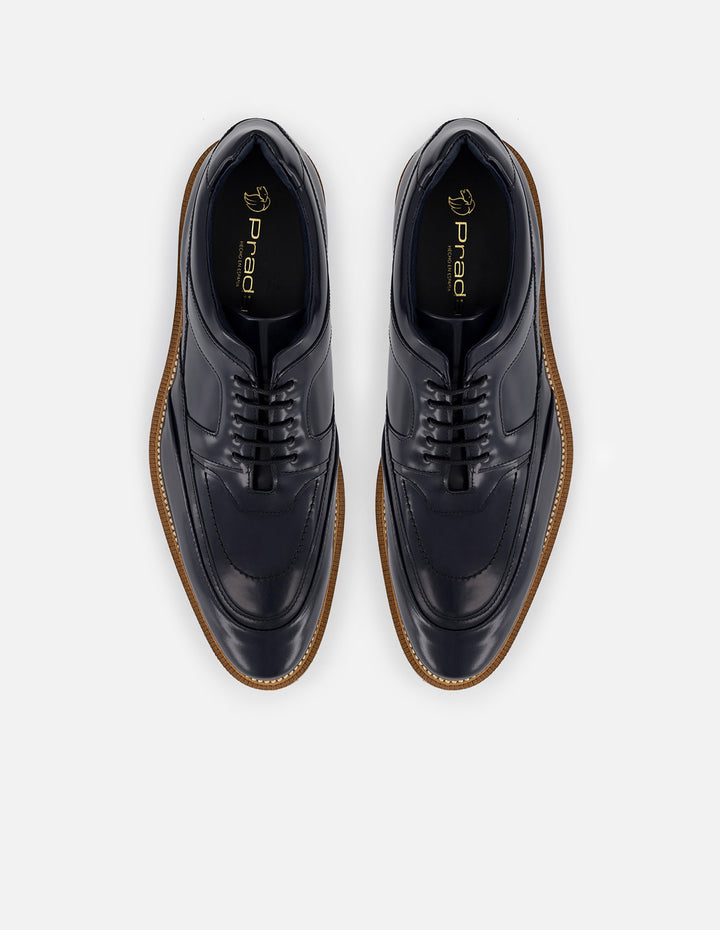 Zapato Inglés azul con detalle tricolor para hombre