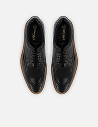 Zapato Inglés negro con detalle tricolor para hombre