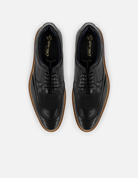 Zapato Inglés negro con detalle tricolor para hombre
